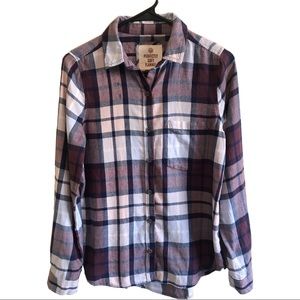 Plaid Button-Up Flannel Shirt